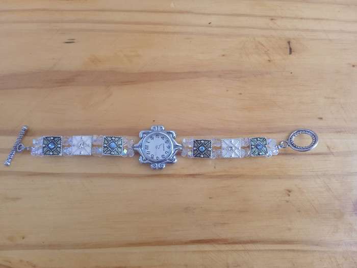 New handmade custom crystal beaded watch for sale