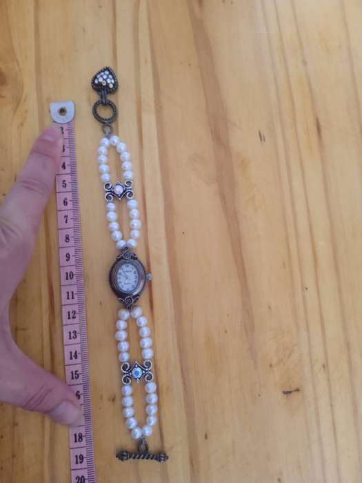 New handmade custom Freshwater pearl strap bronze watch for sale