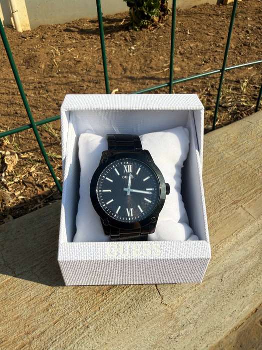 Guess Crescent Black Dial Watch