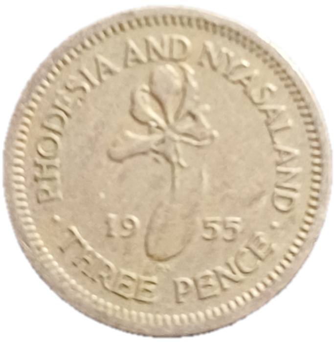 1955 Rhodesia and Nyasaland Threepence