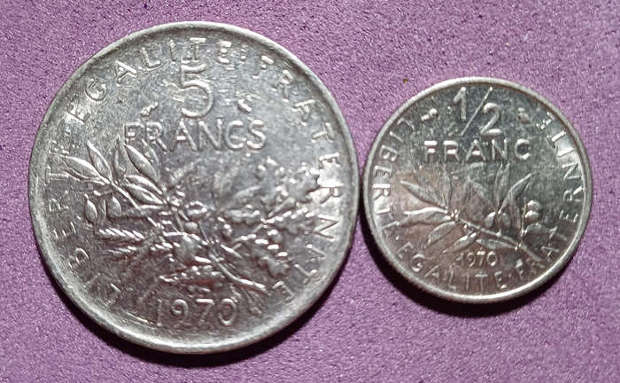 1970 France ½ & 5 Francs