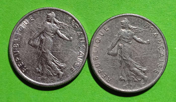 1965 & 1966 France ½ Franc