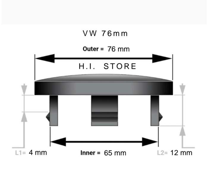 VW Touareg New Font Wheel Centers 76 mm