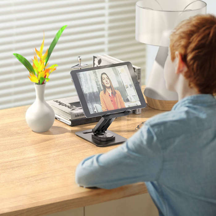 Tabletop holder PH48 Fun rotating desktop stand - black