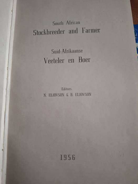 South Africa Stockbreeder and farmer/ Suid Afrikaanse Veeteler en Boer -N & B Eliovson 1956