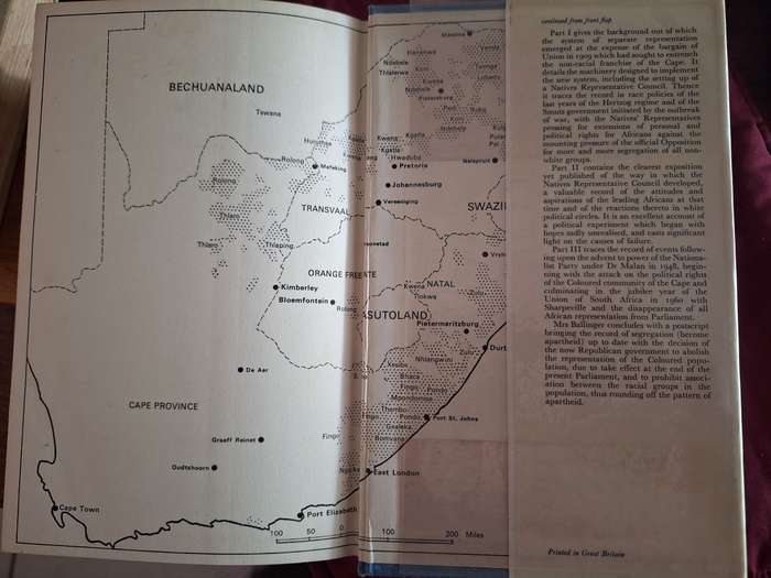 From Union to Apartheid-1969 First Edition. Margaret Ballinger.
