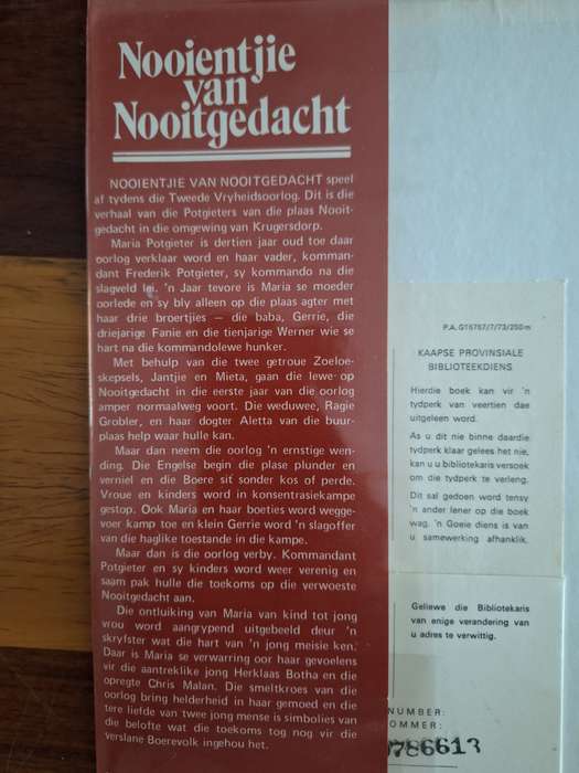 Nooientjie van Nooitgedacht - Empie Maritz 1973 first edition Afrikaans Text
