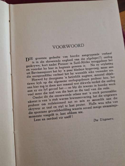 SIGNED/By die sterfbed van n volk deur MJ Pienaar/ 1949/Afrikaans Text.