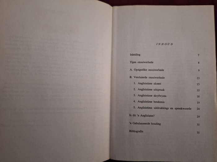 TAALTROTS deur Dr. Johan Combrink/Afrikaans Text.(Anglisisme en Purisme)1967