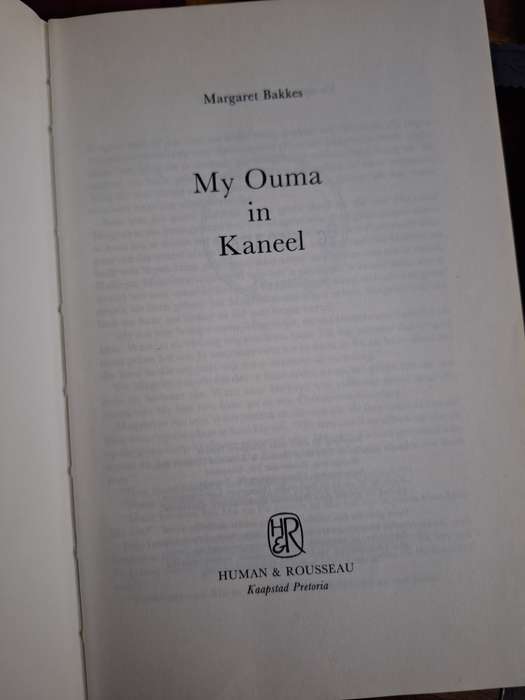 My Ouma in Kaneel - Margaret Bakkes Afrikaans text, 1st edition 1986 very rare