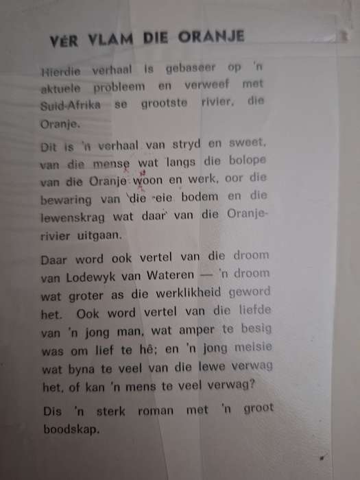 Ver Vlam die Oranje-Dorothea Muller-Malan 1966 Voortrekkerpers Afrikaans Text