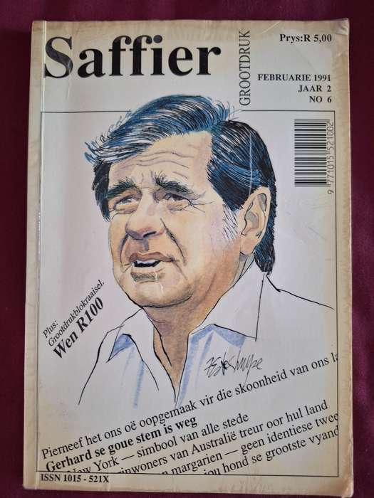 SAFFIER-Februarue 1991/ Grootdruk/Joan Kruger-Afrikaans text