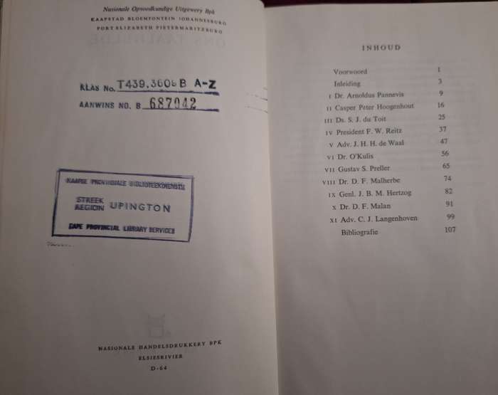 PJ NIENABER-Ons Taal-Helde-first edition-1964- Afrikaans Text. Short Stories of Afrikaans writers.