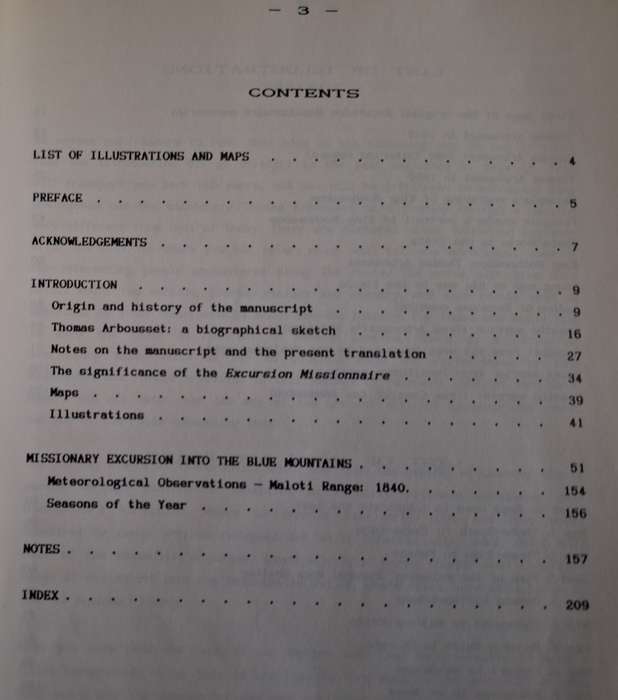 MISSIONARY EXCURSION- Thomas Arbousset-( A history of the Basotho) 1991