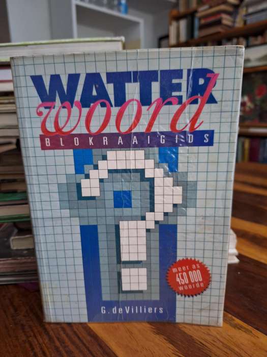 WATTER woord BLOKRAAIGIDS - D de Villiers 1993 first edition