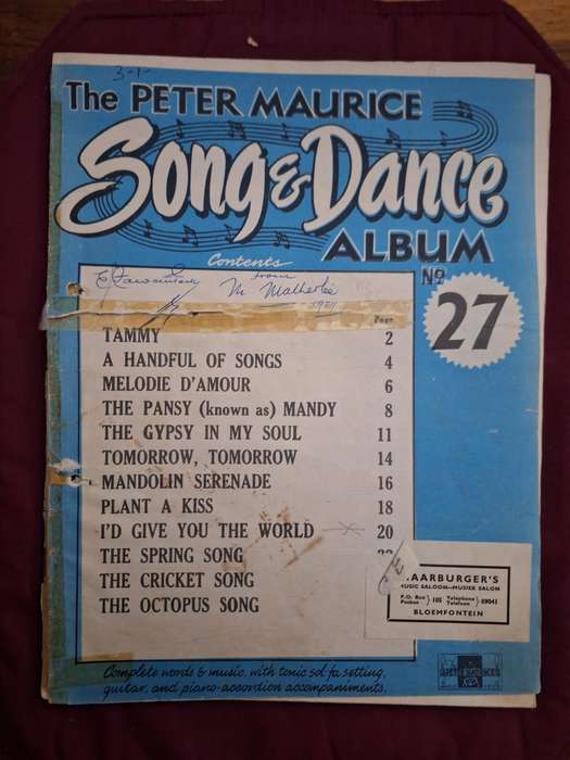 SHEET MUSIC - The Peter Maurice  - song and dance album no. 27 - pp32
