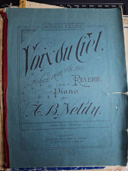 SHEET MUSIC - VOIX DU CIEL a voice from the sky pour le Reverie Piano par A.B. Neldy.