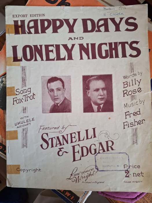 SHEET MUSIC - Happy days and lonely nights by Fred Fisher. pp4