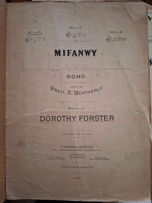 SHEET MUSIC-Mifanwy music by Dorothy Forster. pp6