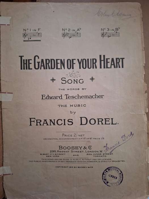 SHEET MUSIC - The garden of your heart music by Francis Dorel. pp6