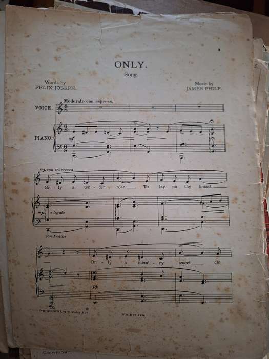 SHEET MUSIC - ONLY- song - music by JAMES PHILP.pp4
