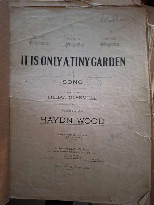 SHEET MUSIC - It si only a tiny garden music by Haydn Wood. pp6