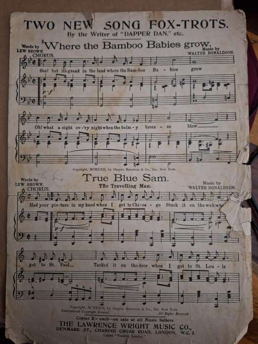 SHEET MUSIC - Two new song Fox-trots music by Walter Donaldson. pp44