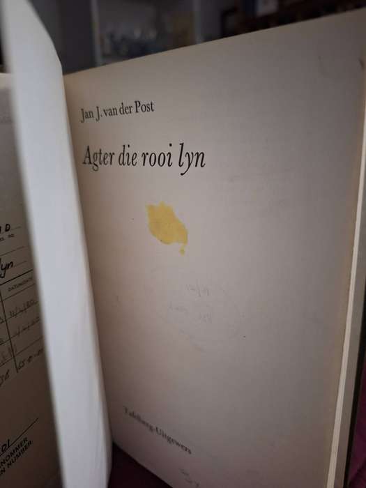 Jan J. van der Post - Agter die rooi lyn. Rare. 1970 first edition.