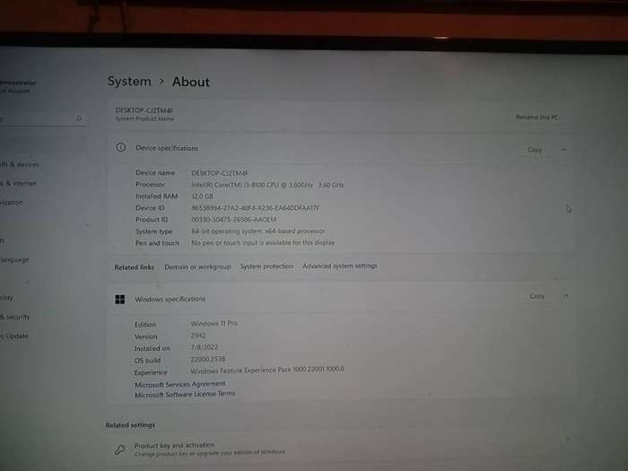 Intel i3 8100 - Desktop Processor - Good Condition