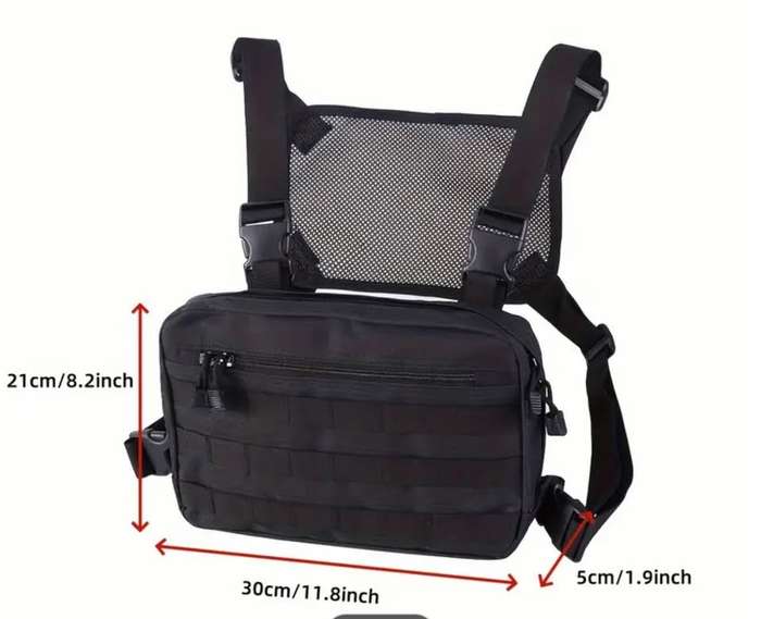 Large Outdoor Multifunctional Men's Tactical Chest Bag - Olive Green - Motorcycle / Hiking