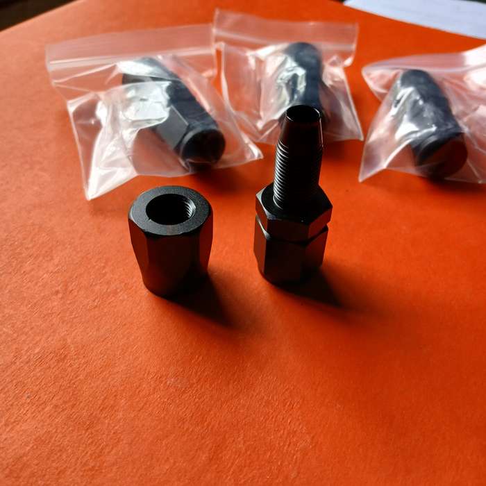 AN6 6AN Straight Swivel Hose End Fitting for Braided Fuel Line Aluminum Black 4PCS