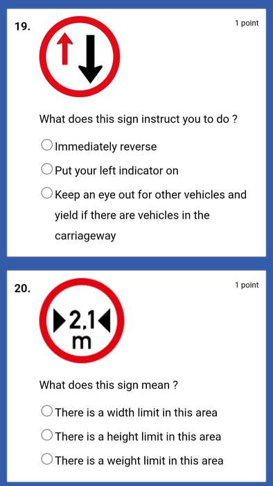 K53 online learners licence practice test