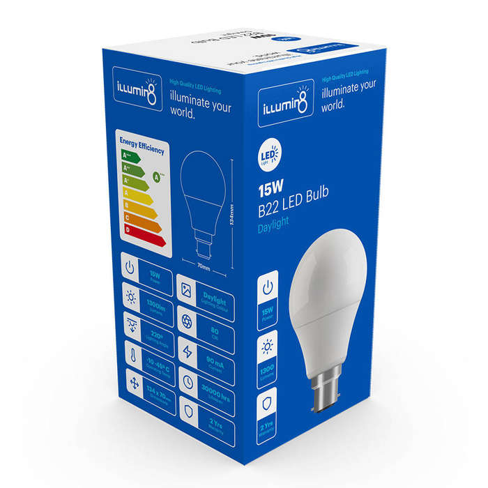 Illumin8 A65-B22-15W-LED BULB