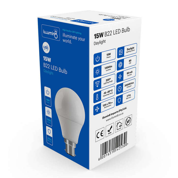 Illumin8 A65-B22-15W-LED BULB