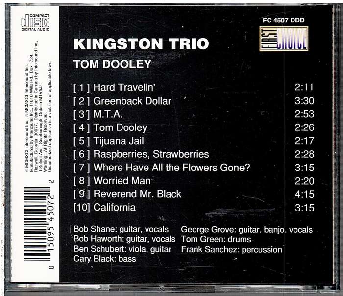 Kingston Trio - Tom Dooley and Other Hits CD