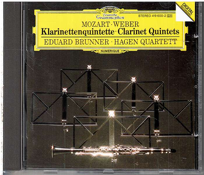 Mozart/Weber:  Clarinet Quintets - Eduard Brunner · Hagen Quartett CD