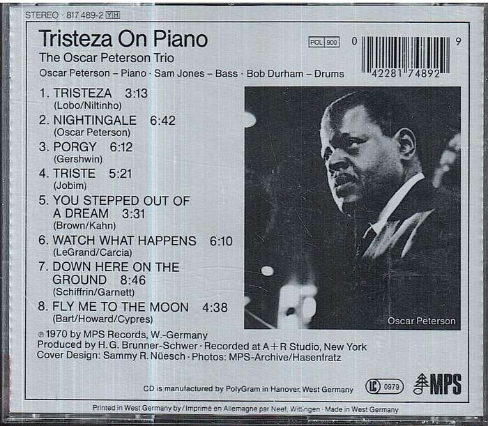 The Oscar Peterson Trio - Tristeza on Piano CD [GERMAN RELEASE]