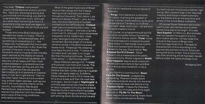 The Oscar Peterson Trio - Tristeza on Piano CD [GERMAN RELEASE]