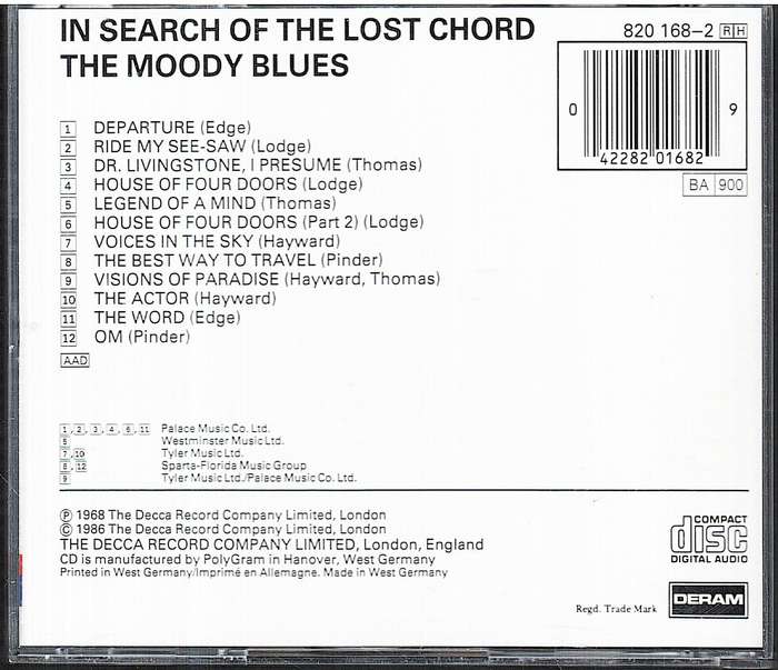 The Moody Blues - In Search of the Lost Chord CD
