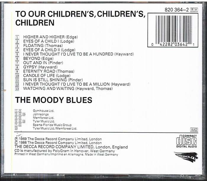 The Moody Blues - To Our Children's Children's Children CD
