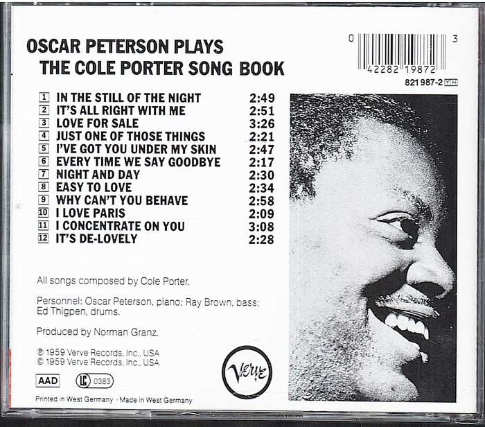 Oscar Peterson - ...Plays the Cole Porter Songbook CD