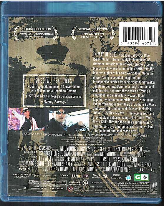 Neil Young - Journeys DVD [Blu-ray] [NB REGION A BlU-RAY]