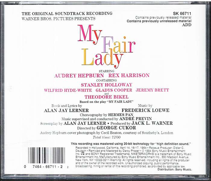 Audrey Hepburn & Rex Harrison - My Fair Lady (Original Soundtrack) CD
