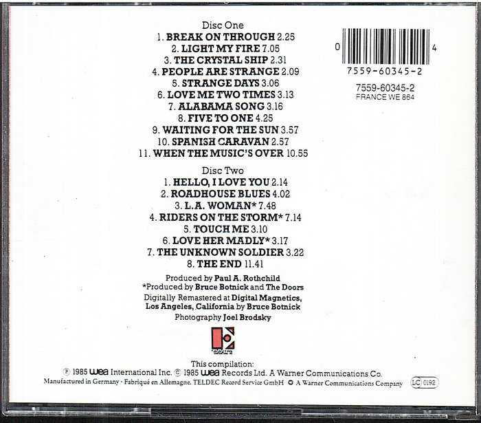The Doors - The Best of The Doors 2 CD Set [GERMAN IMPORT]