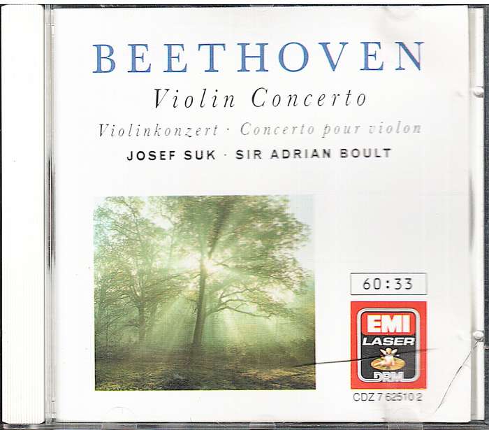 Beethoven: Violin Concerto - Josef Suk, New Philharmonia Orchestra, Adrian Boult CD