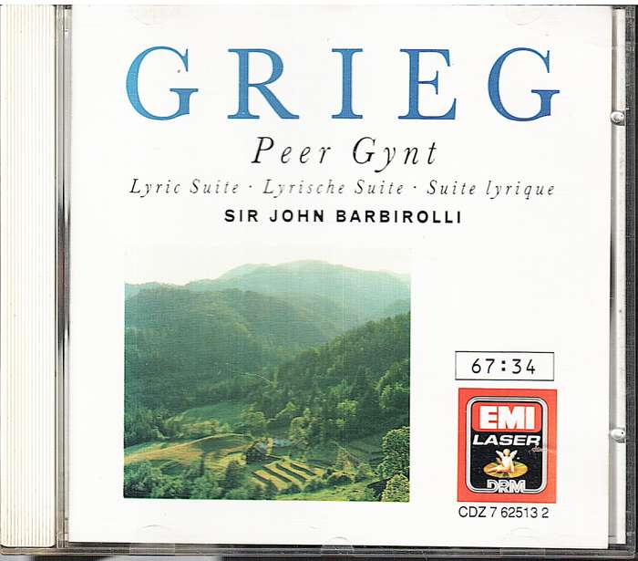 Grieg: Peer Gynt / Lyric Suite - Sheila Armstrong/Patricia Clark/Halle Orchestra/John Barbirolli CD