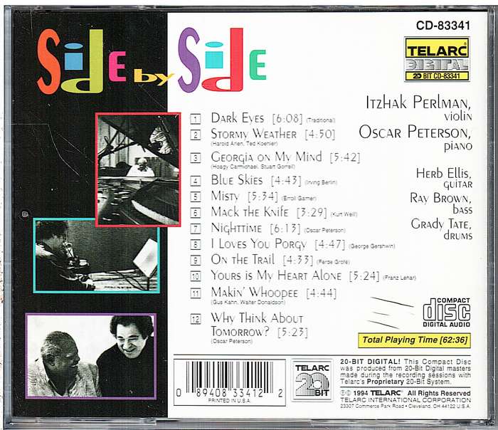 Itzhak Perlman, Oscar Peterson  Side By Side CD