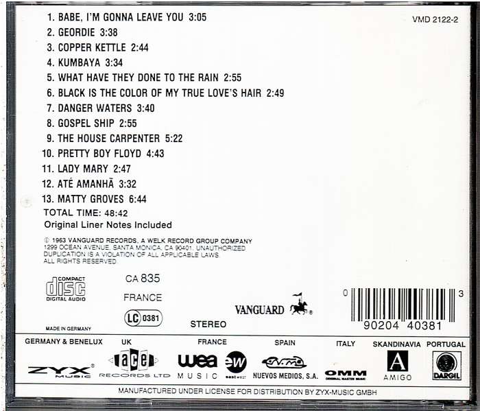 Joan Baez - In Concert: Part 1 CD