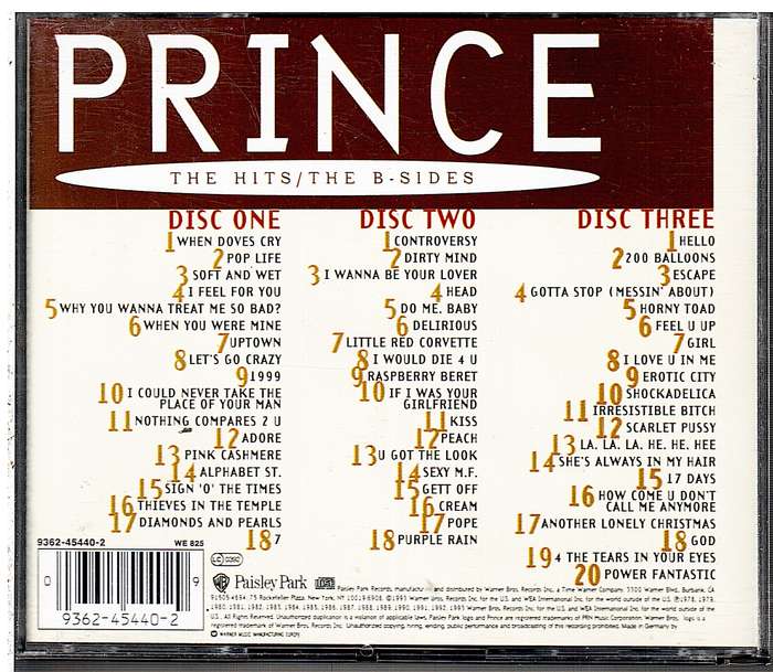 Prince - The Hits / The B-Sides 3 CD Box