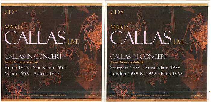 Maria Callas Live 8 CD Box [Each CD in own cardboard sleeve]